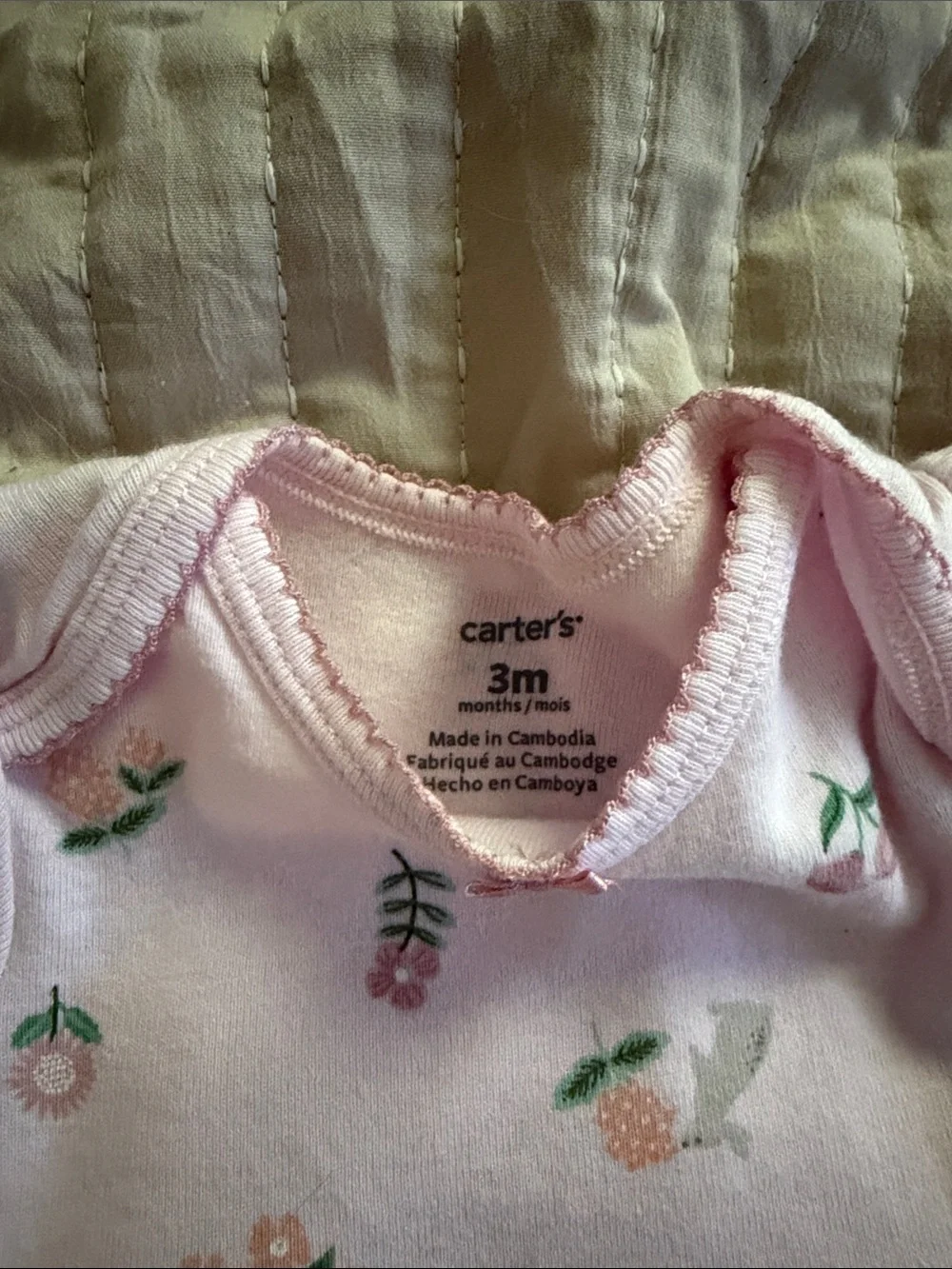 Carter's Pink Floral One-Piece Dress Bodysuit